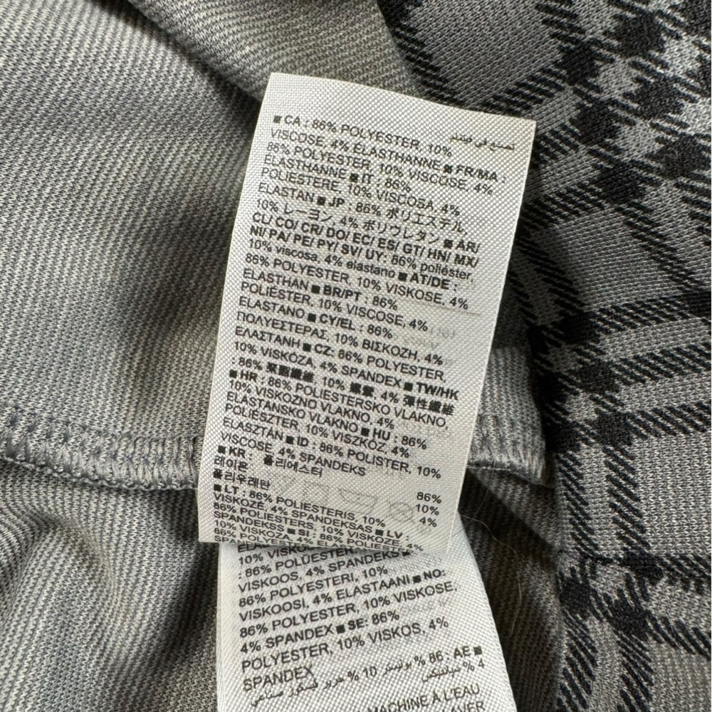 GAP Ponte Leggings Plaid New Shadow Gray and Black - Picture 7 of 9